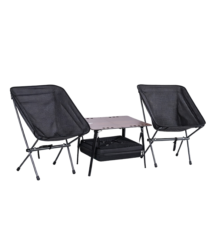 Folding chair with side table